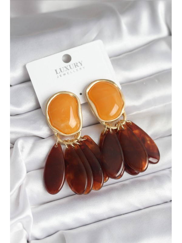 Kadın Küpe Vintage Pirinç Gold Renk&hellip;