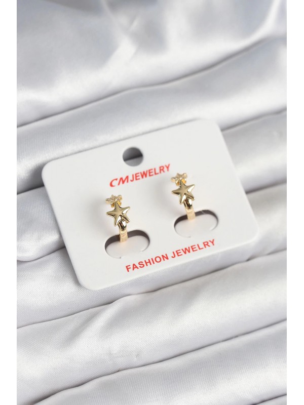 Kadın Küpe Pirinç Gold Renk Yıldız… Kadın Küpe Pirinç Gold Renk Yıldız…