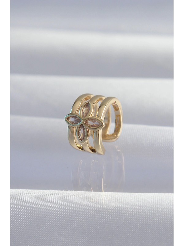 Küpe Pirinç Gold Renk Yonca Earcuff… Küpe Pirinç Gold Renk Yonca Earcuff…