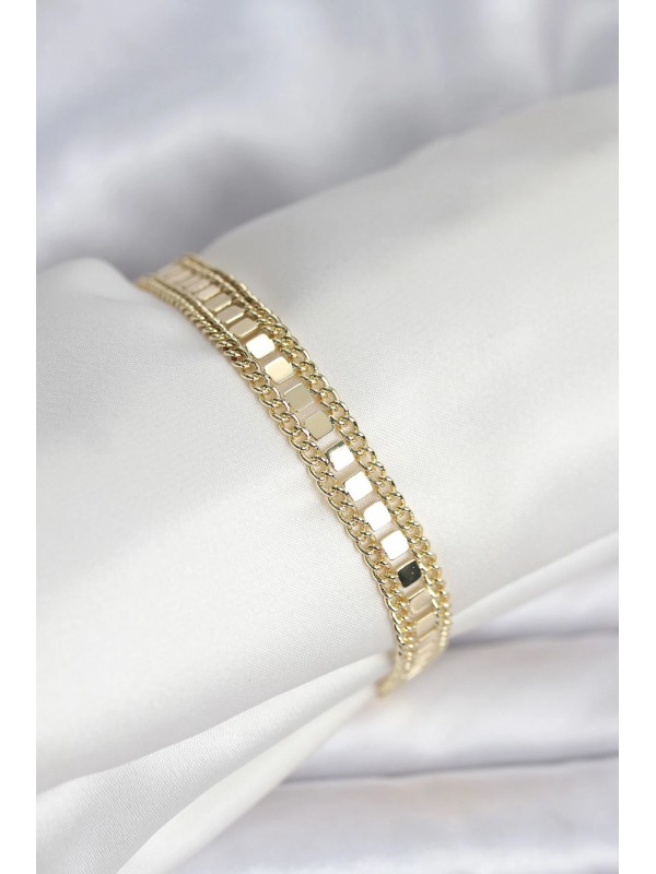 Çelik Kadın Bileklik Zincir 316L Gold Renk Pullu… Çelik Kadın Bileklik Zincir 316L Gold Renk Pullu…