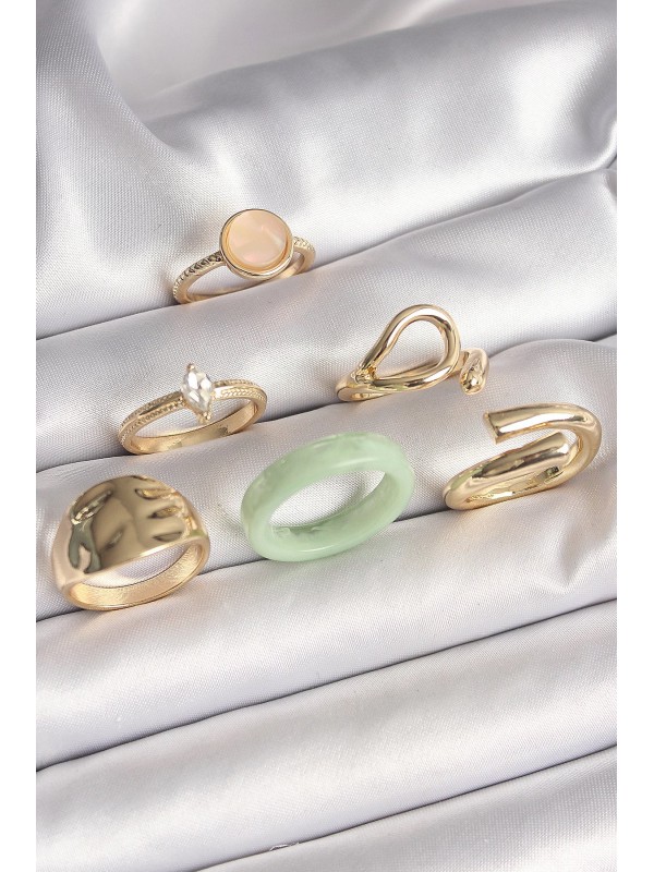 Kadın Yüzük Taşlı Pirinç Gold Renk Zirkon Daire Pembe… Kadın Yüzük Taşlı Pirinç Gold Renk Zirkon Daire Pembe…