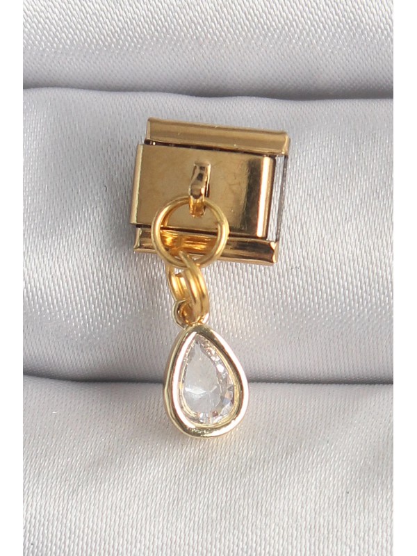 Çelik Taşlı 316L Gold Renk Sallantı Damla Zirkon&hellip;