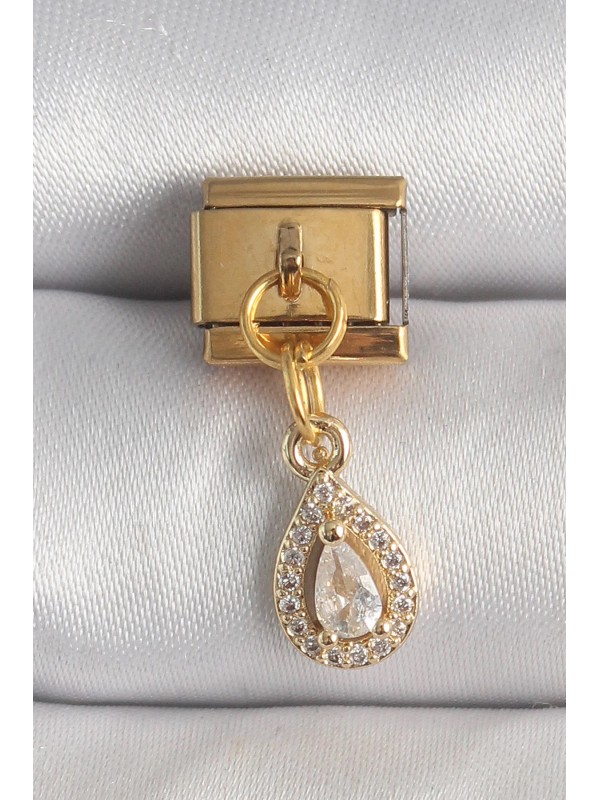 Çelik Taşlı 316L Gold Renk Sallantı Damla Zirkon&hellip;