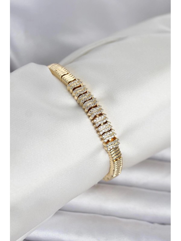 Kadın Bileklik Taşlı Pirinç Gold Renk Zirkon&hellip;