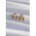 Küpe Taşlı Kalp Pirinç Gold Renk Zirkon Fiyonk Küpe Taşlı Kalp Pirinç Gold Renk Zirkon Fiyonk