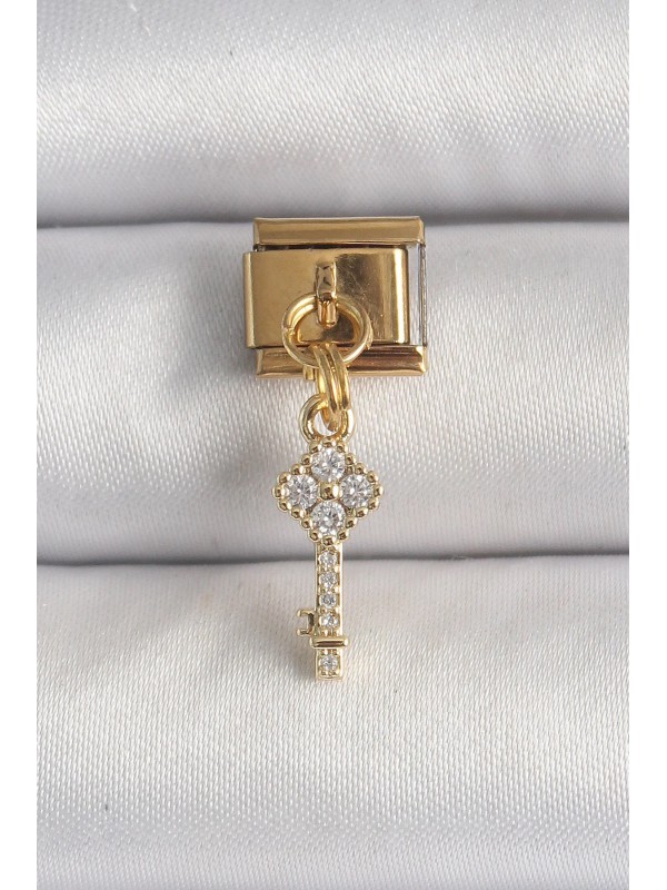 Çelik Taşlı 316L Gold Renk Sallantı Zirkon Anahtar… Çelik Taşlı 316L Gold Renk Sallantı Zirkon Anahtar…