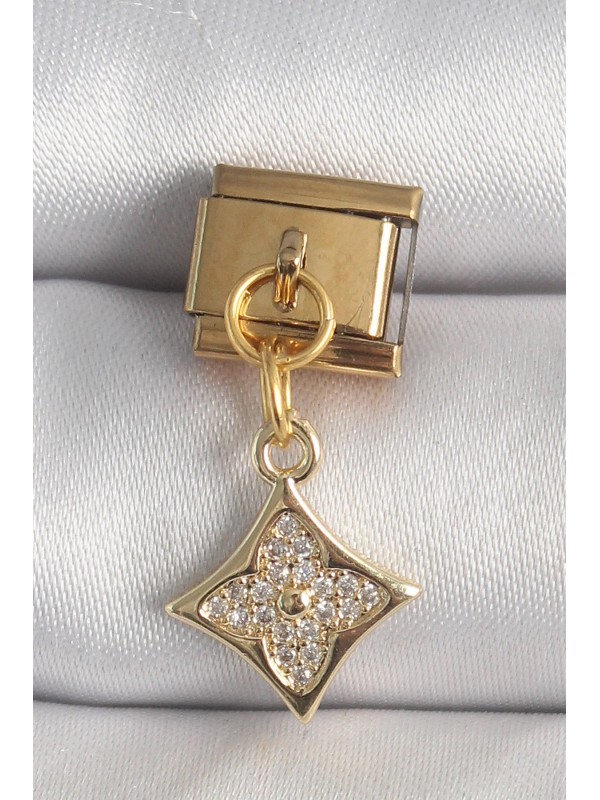 Çelik Taşlı 316L Gold Renk Sallantı Zirkon Çiçek… Çelik Taşlı 316L Gold Renk Sallantı Zirkon Çiçek…