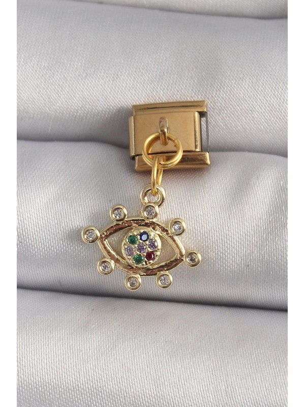Çelik Taşlı Göz 316L Gold Renk Sallantı Zirkon… Çelik Taşlı Göz 316L Gold Renk Sallantı Zirkon…