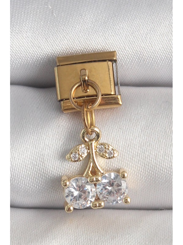 Çelik Taşlı 316L Gold Renk Sallantı Zirkon Kiraz&hellip;