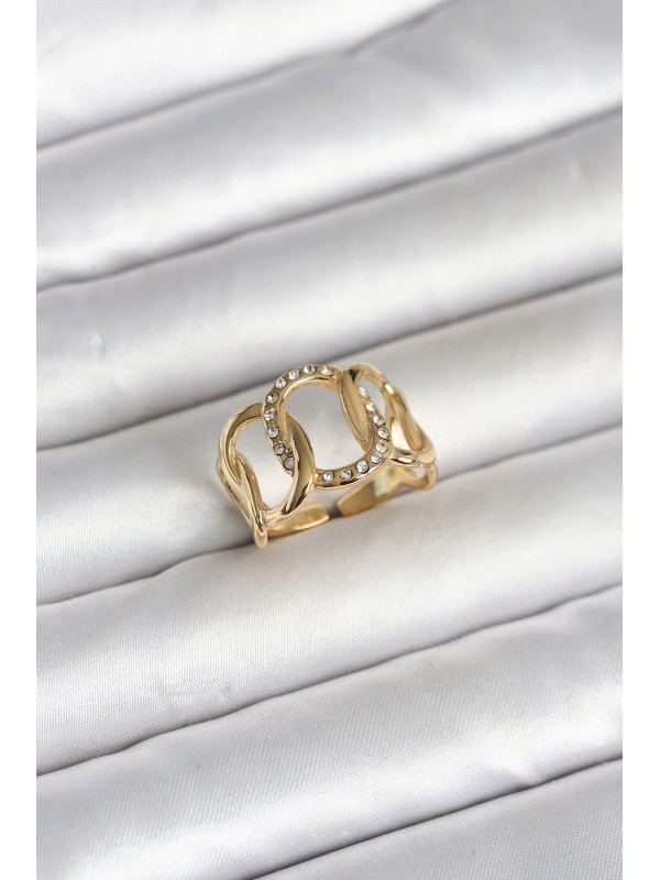 Çelik Kadın Yüzük 316L Gold Renk Samanyolu&hellip;