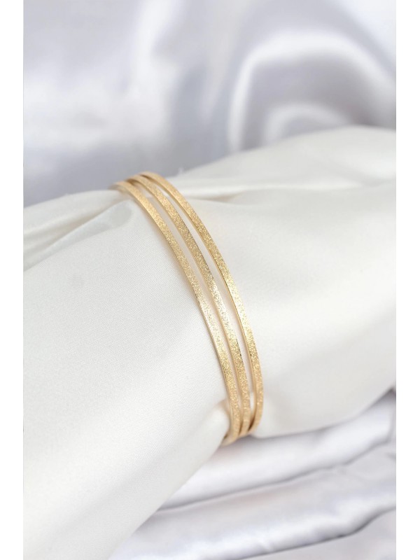 Çelik Kadın Bileklik 316L Gold Renk Simli Ajda 65 Mm&hellip;