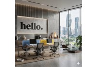 100x35 Dev Boy Hello Yazılı Kırılmaz Pleksi Ayna -