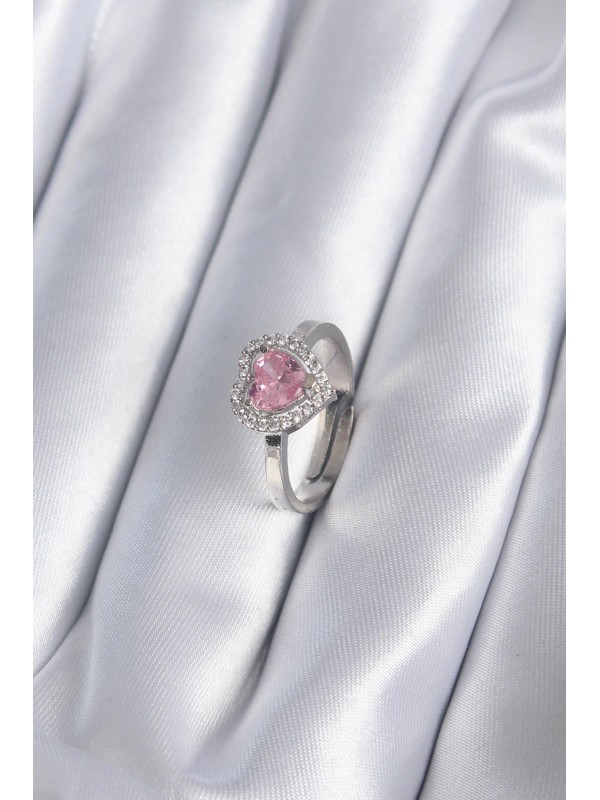 Gümüş Kadın Yüzük Taşlı Pirinç Renk Pembe Zirkon Charm&hellip;