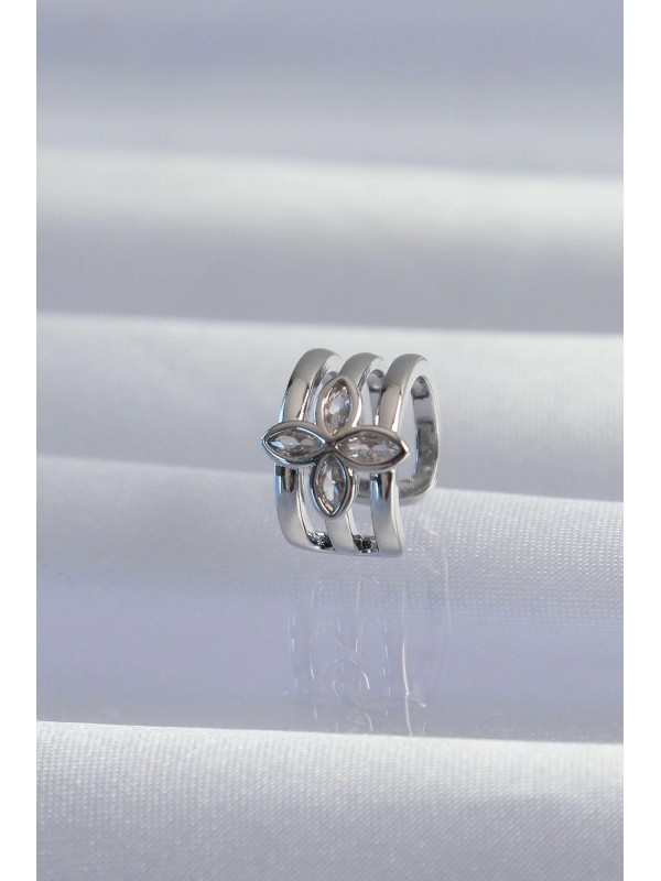 Gümüş Küpe Pirinç Renk Yonca Earcuff&hellip;