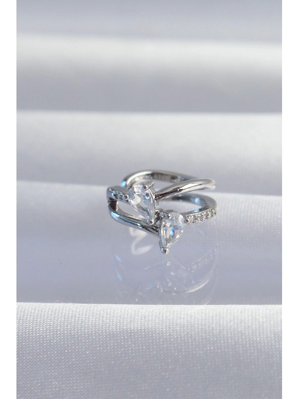 Gümüş Küpe Taşlı Pirinç Renk Zirkon Damla Earcuff&hellip;