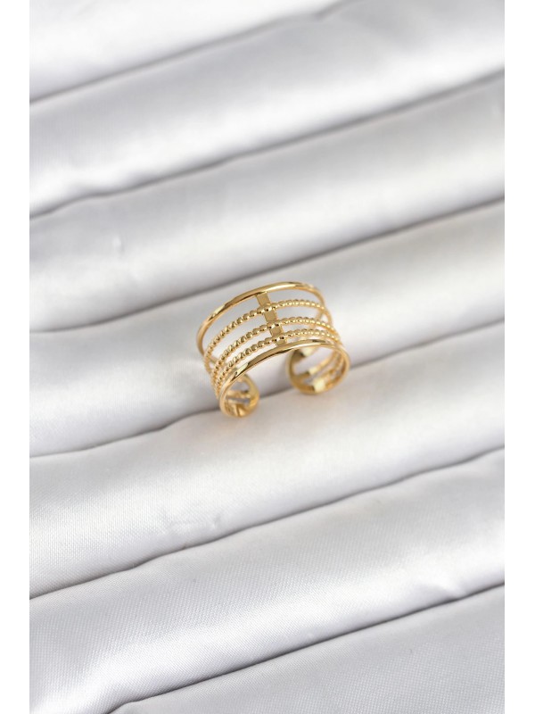 Çelik Kadın Yüzük Vintage 316L Gold Renk