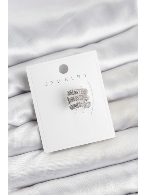 Gümüş Küpe Taşlı Pirinç Renk Zirkon Earcuff Kıkırdak&hellip;