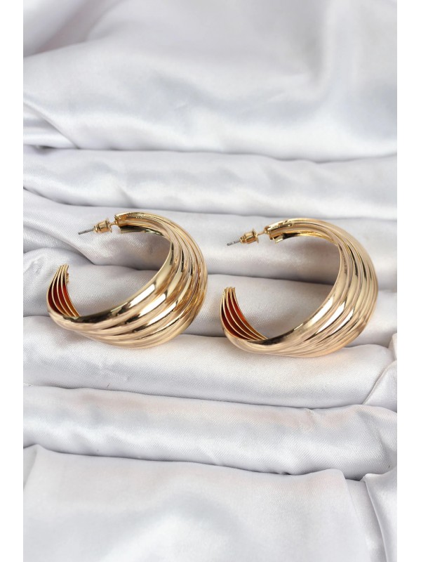 Çelik Kadın Küpe 316L Gold Renk Yarım Halka&hellip;