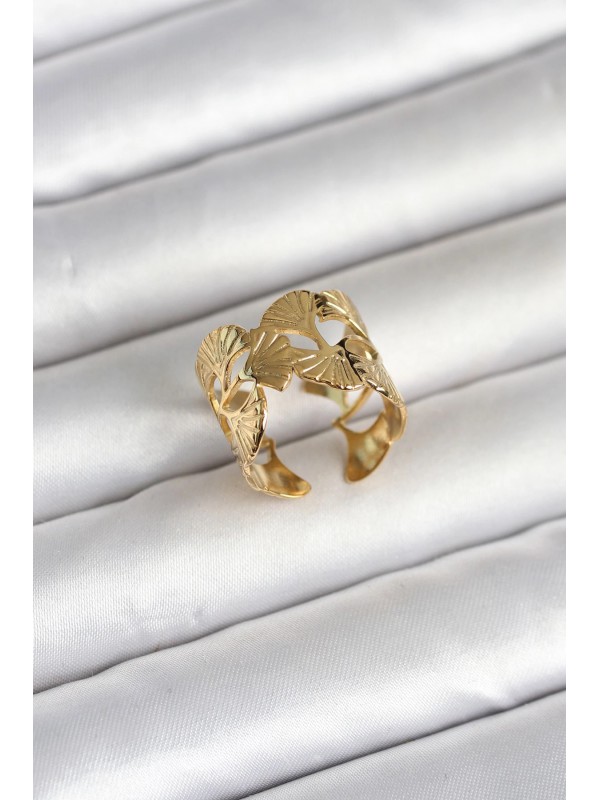 Çelik Kadın Yüzük 316L Gold Renk Yelpaze&hellip;
