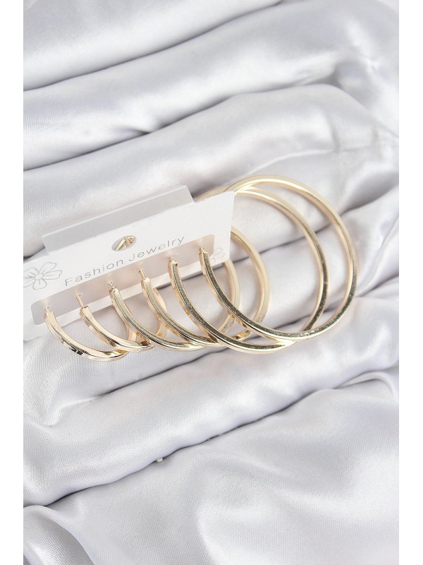 Kadın Küpe Pirinç Halka Gold Renk Set… Kadın Küpe Pirinç Halka Gold Renk Set…
