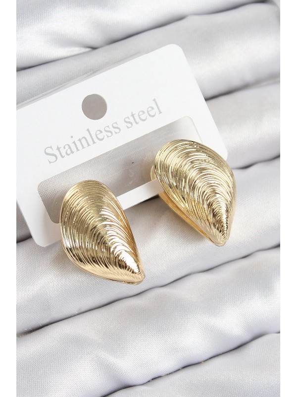 Kadın Küpe Pirinç İstiridye Gold Renk&hellip;