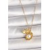 Çelik Kadın Kolye Zincir 316L Gold Renk Açılır İncili