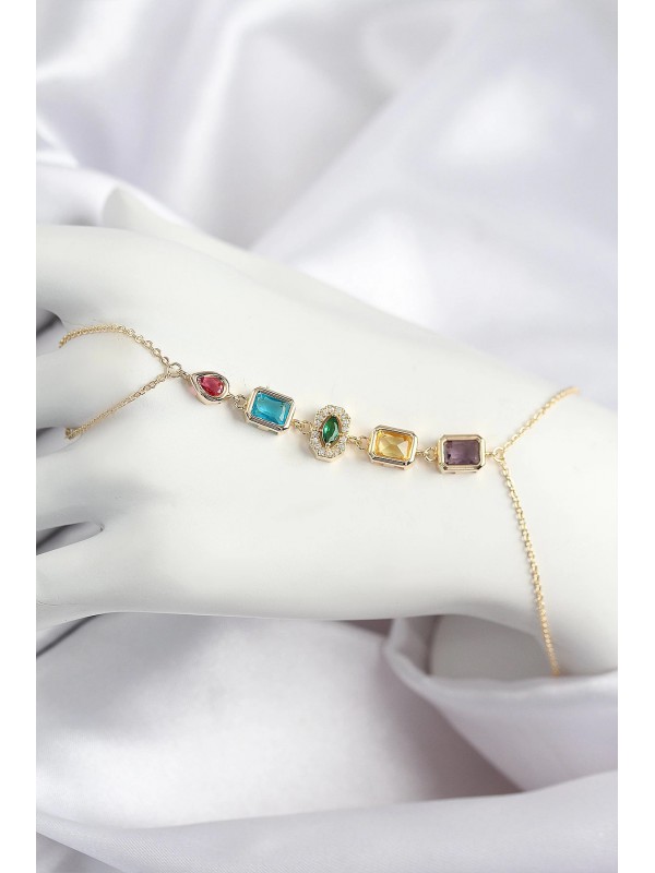 Taşlı Pirinç Renkli Zirkon Gold Renk Şahmeran&hellip;