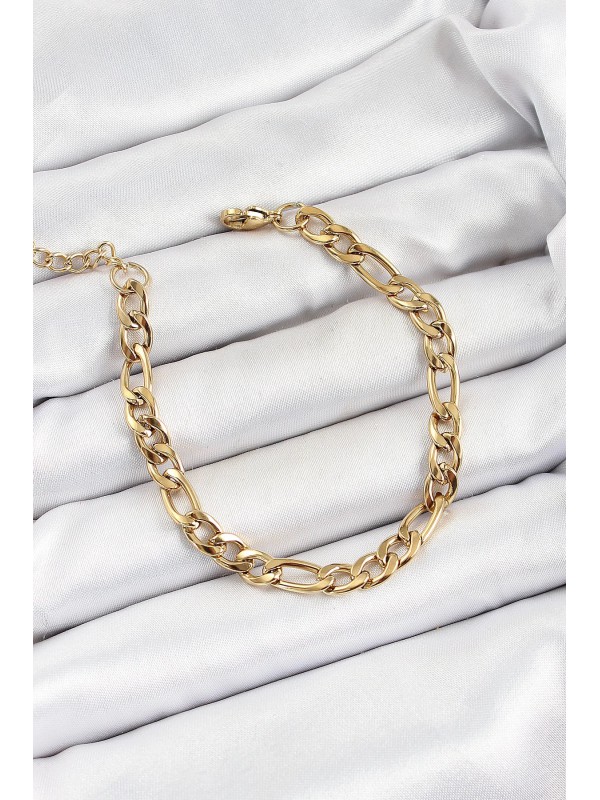 Çelik Erkek Bileklik Zincir 316L Gold Renk&hellip;