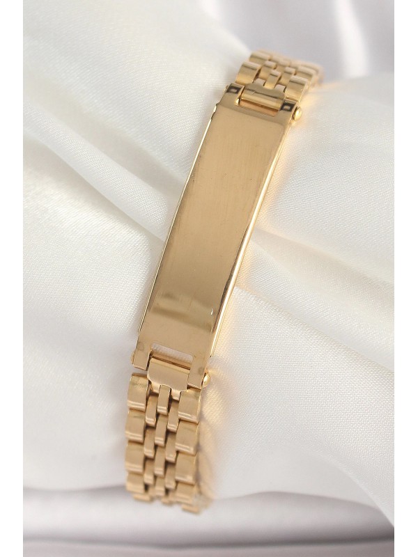 Çelik Erkek Bileklik Zincir 316L Gold Renk Künye&hellip;