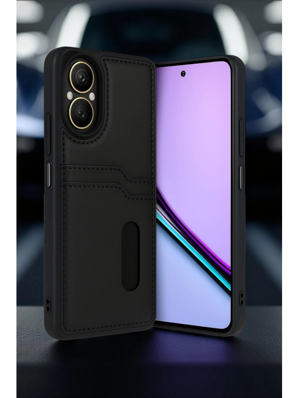 Realme 12 Lite Kılıf Sara Kartvizitli Deri - Koyu Yeşil&hellip;