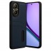 Realme 12 Lite Kılıf Sara Kartvizitli Deri - Lacivert