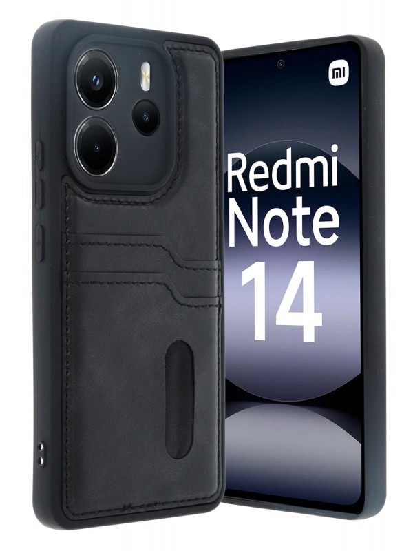 Redmi Note 14 4G Kılıf Sara Kartvizitli Deri - Siyah&hellip;