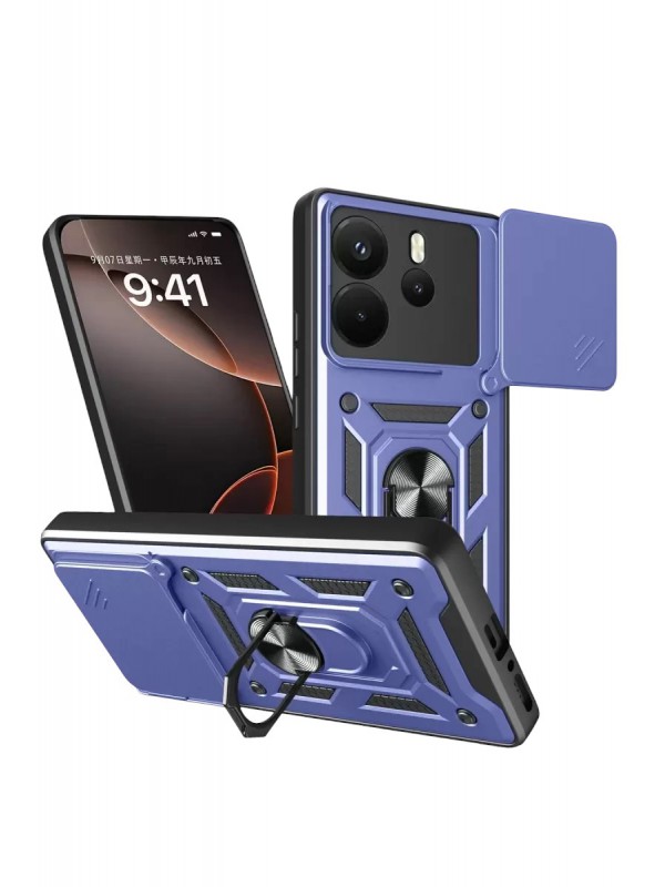 Yüzüklü Redmi Note 14 4G Pars Lens Silikon - Lacivert&hellip;