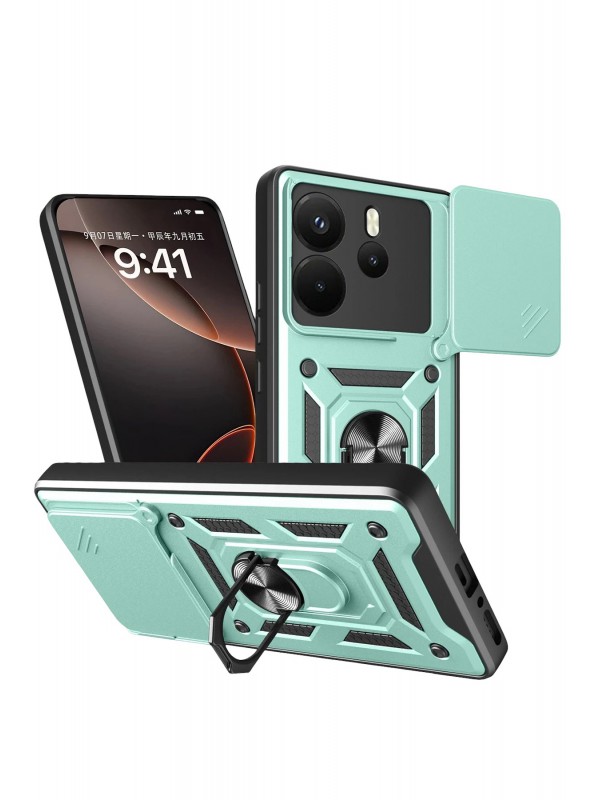 Yüzüklü Redmi Note 14 4G Pars Lens Silikon - Yeşil&hellip;