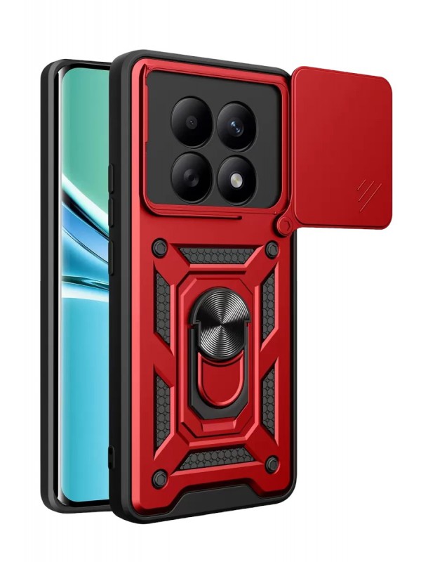 Yüzüklü Redmi Note 15 4G Pars Lens Silikon - Kırmızı&hellip;