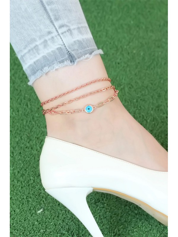 Rose Renk Zincirli Nazar Figürlü Hal… Rose Renk Zincirli Nazar Figürlü Hal…