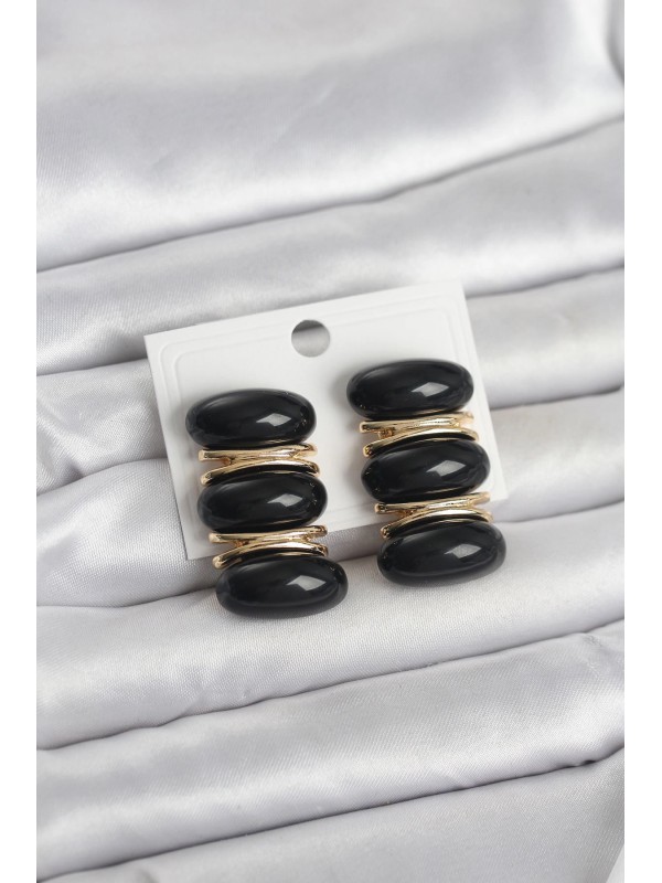 Kadın Küpe Vintage Siyah Gold Renk… Kadın Küpe Vintage Siyah Gold Renk…
