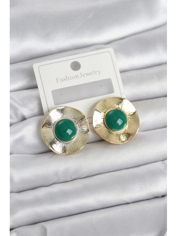 Kadın Küpe Vintage Yeşil Gold Renk Pirinç… Kadın Küpe Vintage Yeşil Gold Renk Pirinç…