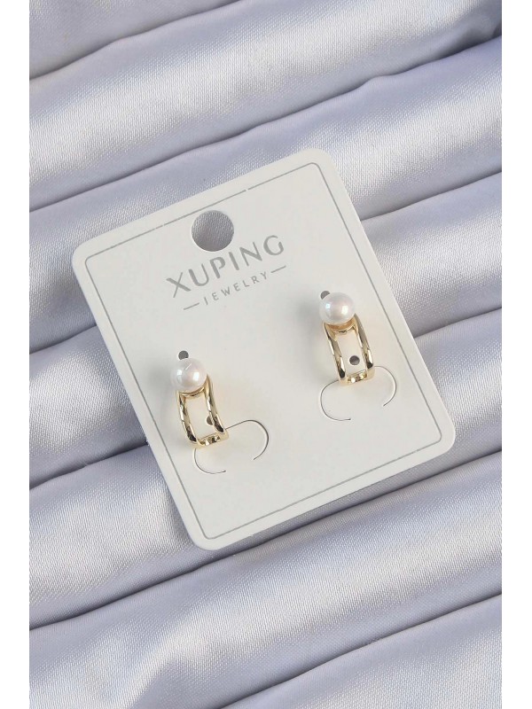 Küpe Taşlı Xuping Gold Renk İnci Halka&hellip;