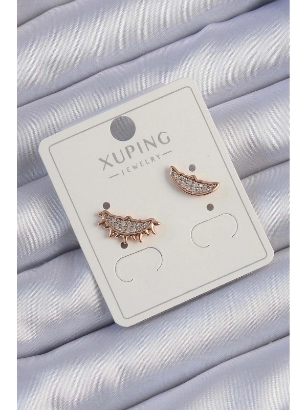 Küpe Taşlı Xuping Rose Renk Zirkon Ay Ve Güneş&hellip;