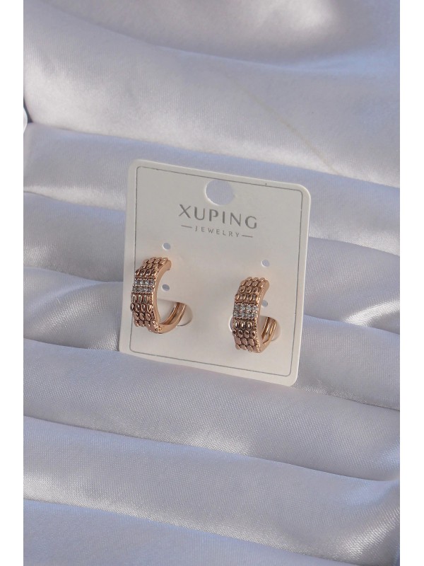 Küpe Taşlı XUPİNG Rose Renk Zirkon İşlemeli Halka&hellip;