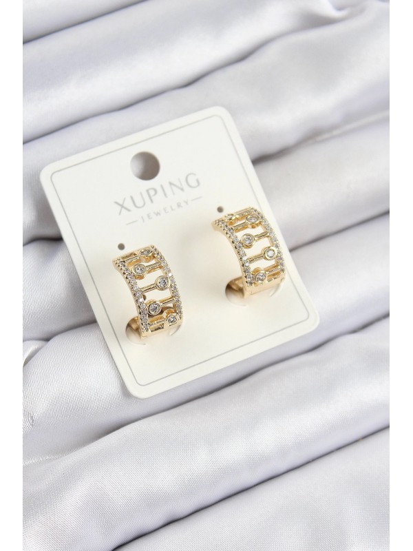 Kadın Küpe Taşlı Xuping Zirkon Çit Halka Gold Renk… Kadın Küpe Taşlı Xuping Zirkon Çit Halka Gold Renk…