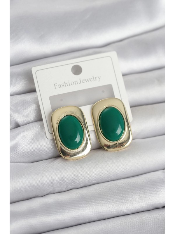 Kadın Küpe Vintage Yeşil Renk Kare… Kadın Küpe Vintage Yeşil Renk Kare…
