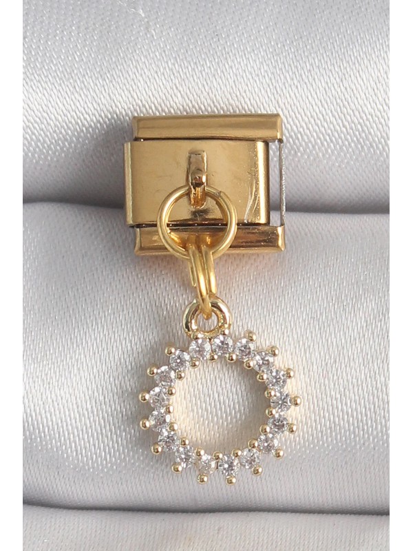 Çelik Taşlı 316L Gold Renk Zirkon Sallantı Güneş&hellip;
