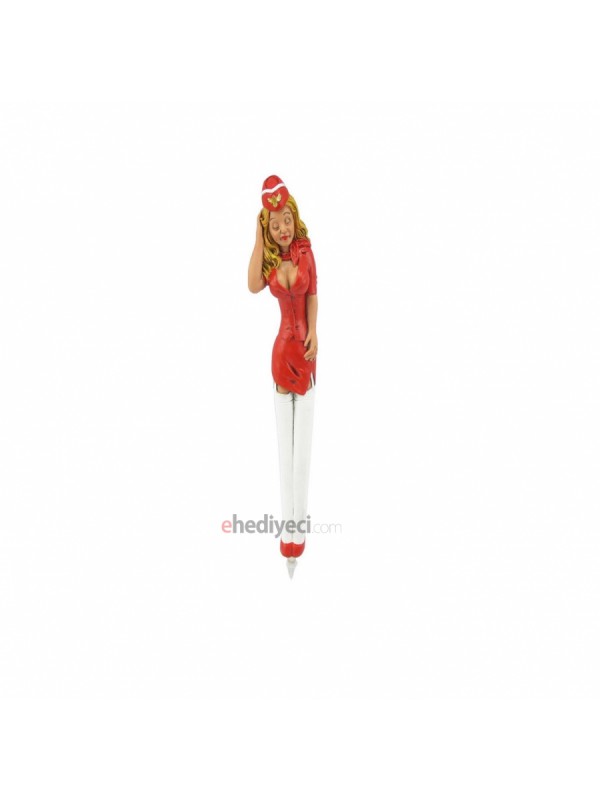 Kırmızı Üniformalı Hostes Biblo Kalem -3&hellip;