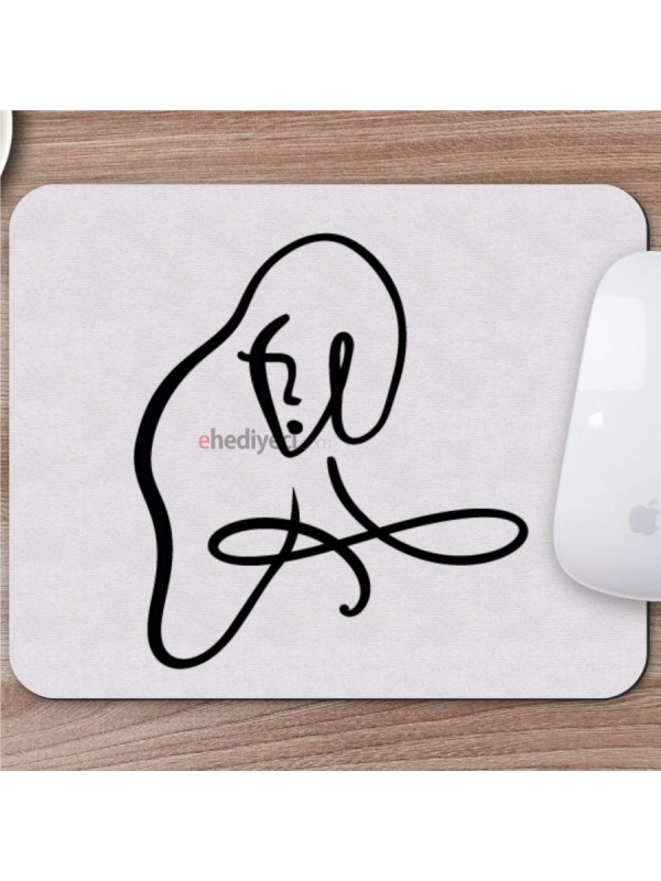 Karakalem Çizimi Soyut Yüz Tasarımlı Mousepad -2&hellip;