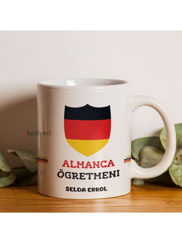Kişiye Özel Kupa Almanca Öğretmeni Temalı Beyaz&hellip;
