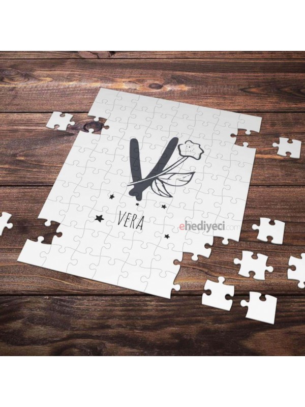 Kişiye Özel V Harfi Tasarımlı Puzzle&hellip;
