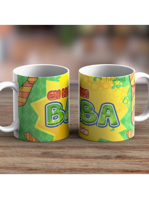 Kişiye Özel Kupa En Harika Baba Beyaz -03&hellip;