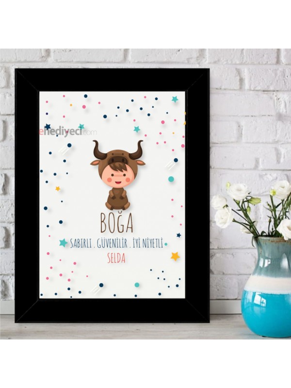 Kişiye Özel Boğa Burcu Çerçeveli Pano… Kişiye Özel Boğa Burcu Çerçeveli Pano…